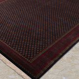 Zarqash – Hand Knotted Wool Rug in Navy Blue/Golden Brown