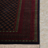 Zarqash – Hand Knotted Wool Rug in Navy Blue/Golden Brown