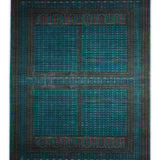 Neelkhana – Hand Knotted Wool Rug in Turquoise Blue/Black