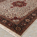 Shahrzarin – Hand Knotted Wool Rug in Cream/Brick Red