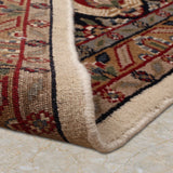 Shahrzarin – Hand Knotted Wool Rug in Cream/Brick Red