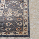 Neelvira – Hand Knotted Wool Rug in Denim Blue/Slate Grey
