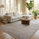 Safirya – Hand Knotted Wool Rug in Cream/Light Grey