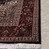 Shahnaz – Hand Knotted Wool Rug in Navy Blue/Crimson Red