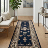 Naqshar – Hand Tufted Wool Rug in Navy Blue
