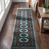 Bokhara – Hand Knotted Wool Rug in Teal/Brown