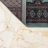 Bokhara – Hand Knotted Wool Rug in Teal/Brown