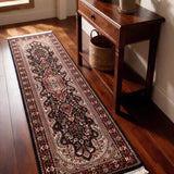 Mehrangul – Hand Knotted Wool Rug in Navy Blue/Maroon