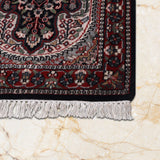 Mehrangul – Hand Knotted Wool Rug in Navy Blue/Maroon