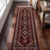 Shahanshah – Hand Knotted Wool Rug in Reddish Maroon/Cream