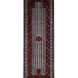 Badakhshan – Hand Knotted Wool Rug in Bluish Grey/Red