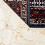Badakhshan – Hand Knotted Wool Rug in Bluish Grey/Red