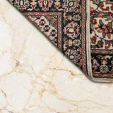 Golzarin – Hand Knotted Wool Rug in Ivory/Navy Blue