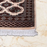 Marguzhar – Hand Knotted Wool Rug in Ivory/Maroon