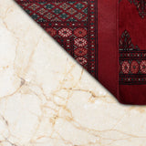 Surkhan – Hand Knotted Wool Rug in Ribbon Red/Brown