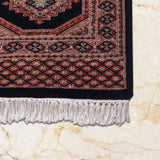 Shabestan – Hand Knotted Wool Rug in Navy Blue/Mushroom Brown