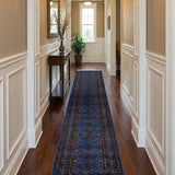 Shabrang – Hand Knotted Wool Rug in Cobalt Blue/Mushroom Brown
