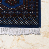 Shabrang – Hand Knotted Wool Rug in Cobalt Blue/Mushroom Brown