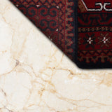 Sarbaz – Hand Knotted Wool Rug in Red/Navy Blue