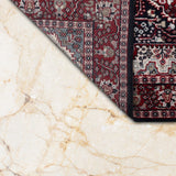 Golnar – Hand Knotted Wool Rug in Navy Blue/Red