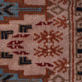 Turanbahar – Hand Knotted Wool Rug in Sand Brown/Teal Blue