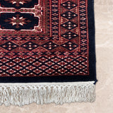 Farvahar – Hand Knotted Wool Rug in Navy Blue/Brown