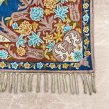 Shahbaz – Chain Stitch Embroidery Cotton Rug in Red/Blue
