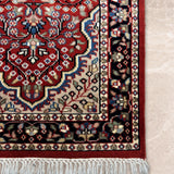 Gul-Mirvarid – Hand Knotted Wool Rug in Rust/Navy Blue