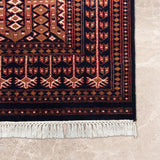 Topkapi – Hand Knotted Wool Rug in Navy Blue/Rust