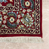 Zamurrud – Hand Knotted Wool Rug in Ribbon Red/Ivory