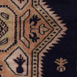 Mehrdokht – Hand Knotted Wool Rug in Navy Blue/Peach