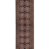 Sormehzar – Hand Knotted Wool Rug in Navy Blue/Peach