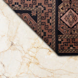 Sormehzar – Hand Knotted Wool Rug in Navy Blue/Peach