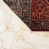 Bahareh – Hand Knotted Wool Rug in Red/Navy Blue