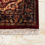Bahareh – Hand Knotted Wool Rug in Red/Navy Blue