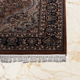 Farshad – Hand Knotted Wool Rug in Mud Brown/Navy Blue