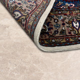 Aftabzar – Hand Knotted Wool Rug in Indigo Blue/Cream