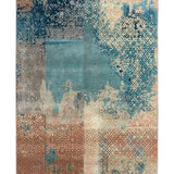 Aquarelle – Hand Knotted Wool Rug in Turquoise Blue/Beige