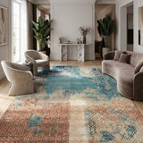Aquarelle – Hand Knotted Wool Rug in Turquoise Blue/Beige