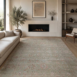 Gulrukh – Hand Knotted Wool Rug in Sage Green