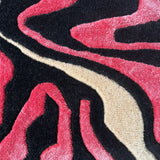 Fuschia Flow – Hand Tufted Wool Rug in Hot Pink/Black