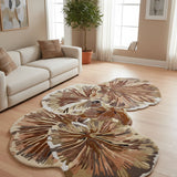 Petalform – Hand Tufted Wool Rug in Brown/Peach
