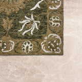 Verdant Relic – Hand Tufted Wool Rug in Lime Green/Beige