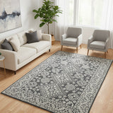 Dusky Mehr – Hand Tufted Wool Rug in Grey/Ivory