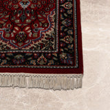 Nushafarin – Hand Knotted Wool Rug in Red/Navy Blue