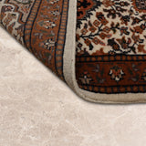 Aftabzar – Hand Knotted Wool Rug in Ivory/Mustard Brown