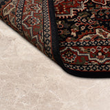 Nayestan – Hand Knotted Wool Rug in Navy Blue/Maroon