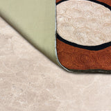 Chromatic Orbit – Chain Stitch Embroidery Cotton Rug in Rust/Blue