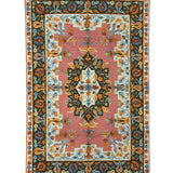 Petal Court – Chain Stitch Embroidery Cotton Rug in Onion Pink