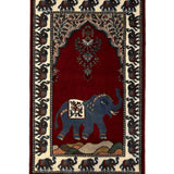 Gajraaj Darbar – Hand Knotted Wool Rug in Maroon/Ivory